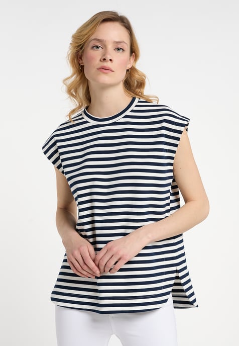 Dreimaster T-Shirt Damen marine weiss - Image 3