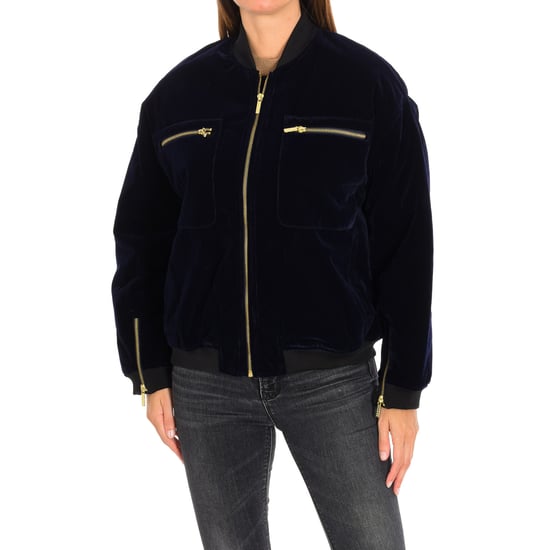 ESTHER velvet effect coat with zipper closure 17F2OU13 woman
