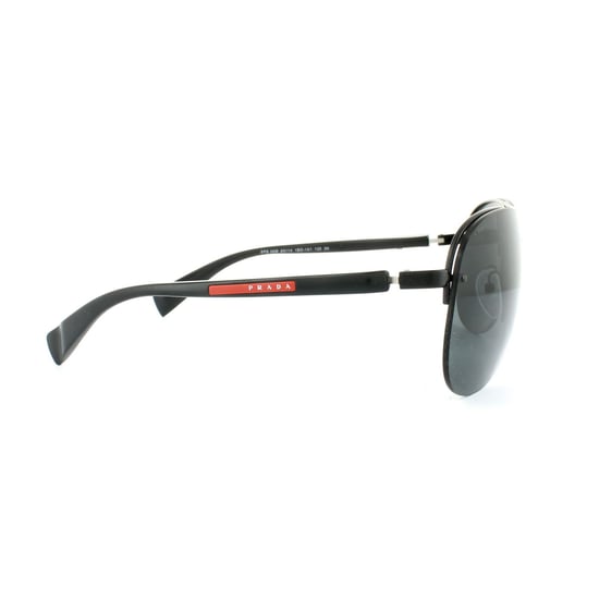 Prada Sport Sunglasses 56MS 1BO1A1 Semi-Shiny Black Grey