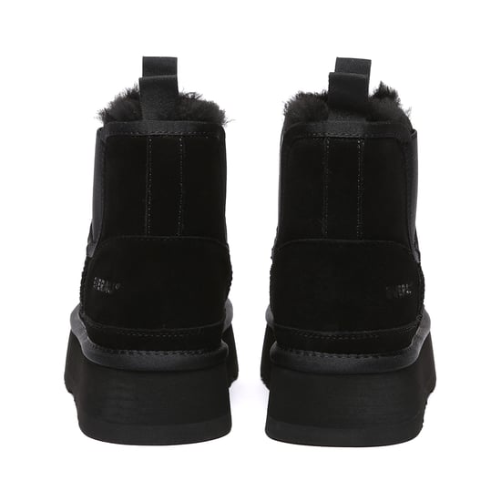 EVER AU Damen Leder Plateau Kurzstiefel Chelsea - Shoveler - Image 5