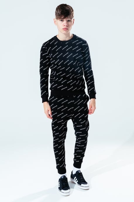 Hype Black Jh Repeat Kids Crew Neck