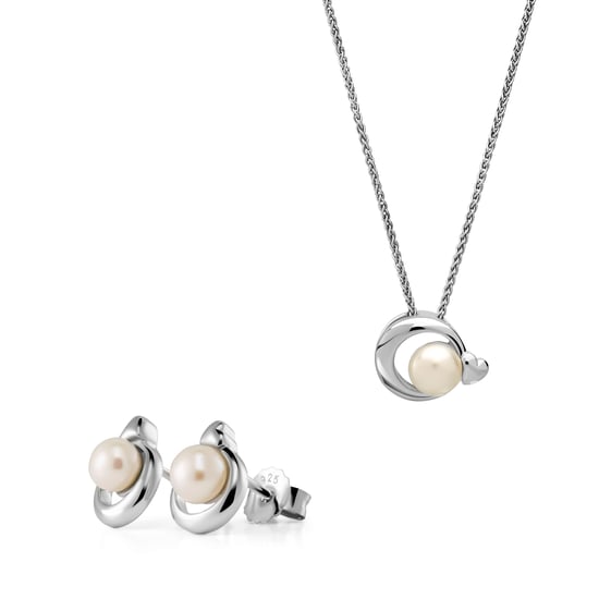 Orphelia 'Mathilde' Damen 925 Sterling Silber Set: Kettenanhänger + Ohrringe - Silber SET-7510 - Image 1