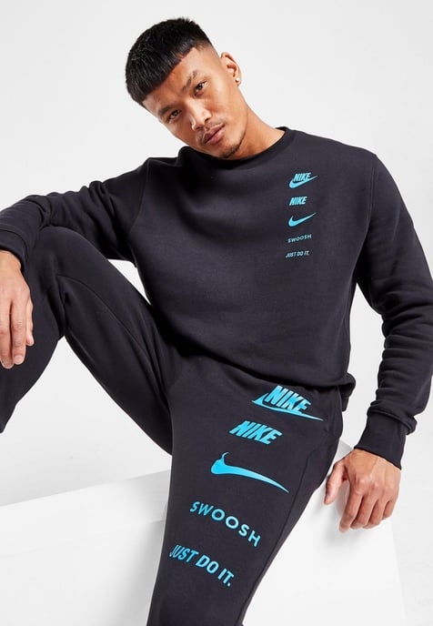 Nike Sportswear Standardausgabe Herren Crew Trainingsanzug in Schwarz - Image 3
