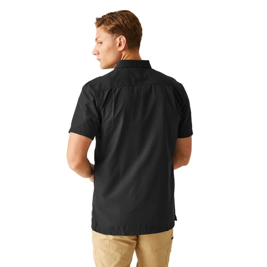 Regatta Mens Mindano VIII Criss-Cross Shirt (Black/Ash)