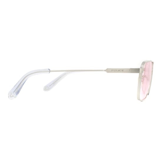 Police Rectangle Mens Shiny Palladium Pink Sunglasses