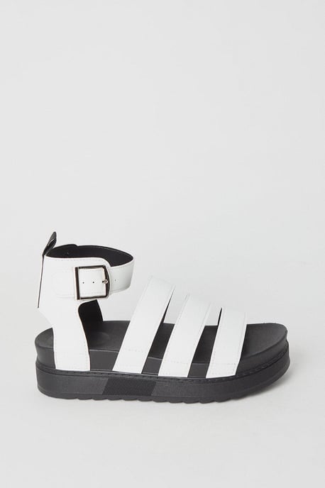 Faith: Honour Multi Strap Footbed Chunky Wedge Sandals