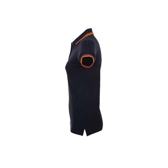 SOLS Damen/Damen Pasadena Tipped Kurzarm-Pique-Poloshirt (French Navy/Neon Orange) - Image 3