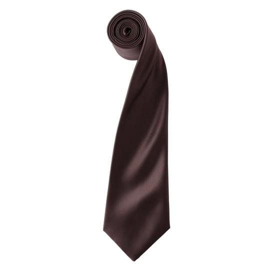 Premier Herrenkrawatte aus Satin (schmale Klinge) (Braun) - Image 1