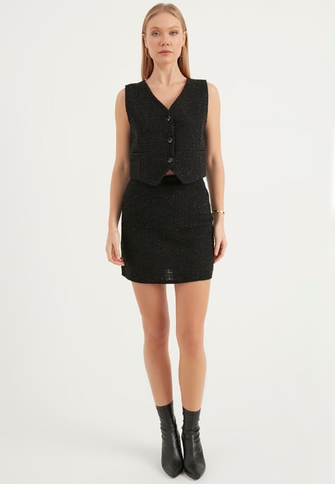 Tweed Crop Vest