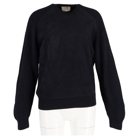 Hermès Geprägter Druck Strickpullover aus schwarzer Wolle - Image 4