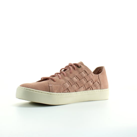 Toms Lenox Bloom Basketweave Pink Leather Womens Lace Up Trainers 10011818