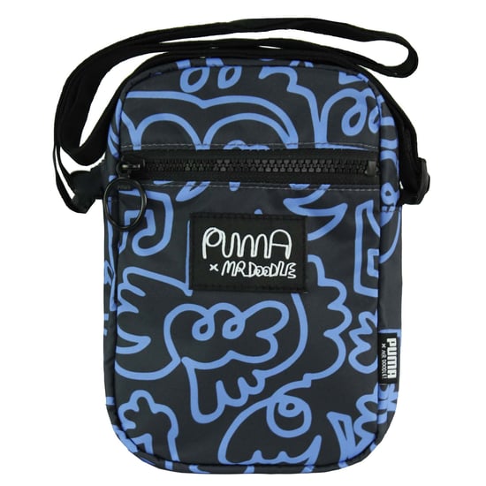 Puma x Mr. Doodle Unisex Schwarz Blau Tragbare Tasche - Image 1