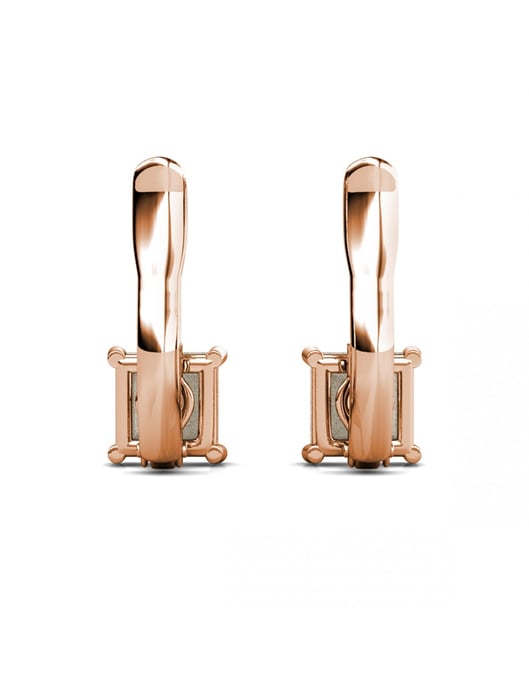 Quadratische Ohrringe - Rose Gold und Kristall - Image 5