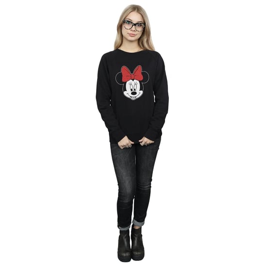 Disney Damen/Damen Minnie Mouse Kopf Sweatshirt (Schwarz) - Image 6