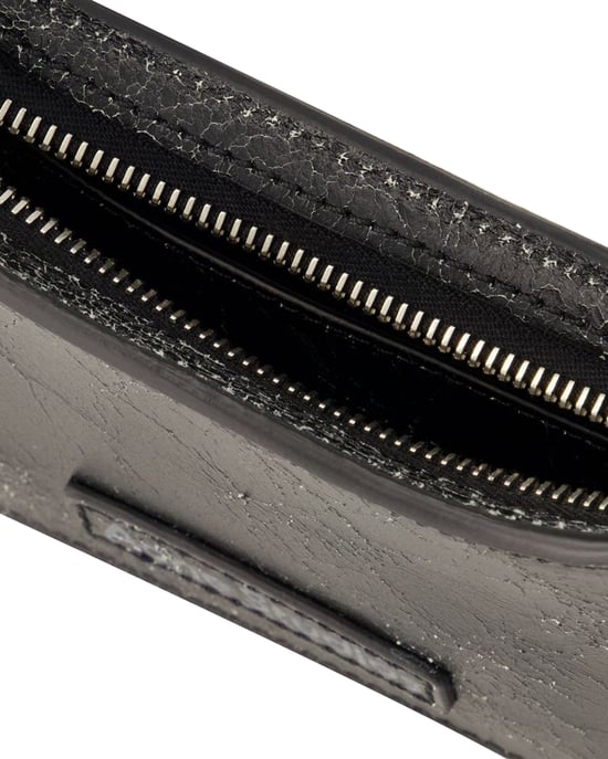 Platt Micro Crackle Hobo Tasche - Acne Studios - Leder - Schwarz - Image 4