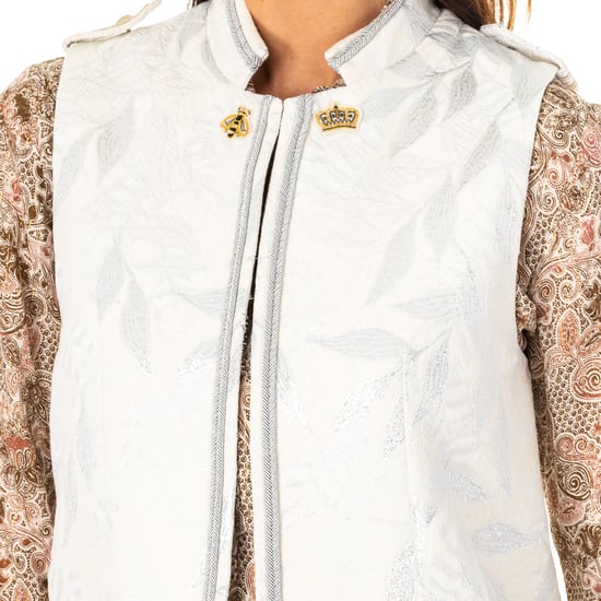 Shiny effect vest with hook and eye closure JWJG02 woman