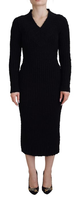 Dolce & Gabbana Schwarzes Wollstrickkleid für Damen - Image 1