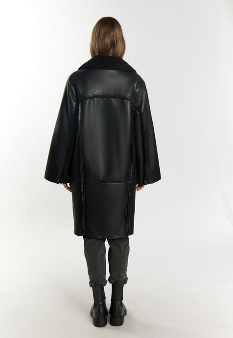 Dreimaster Mantel aus Lammnappa Damen schwarz - Image 3