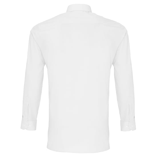 Premier Herren Popelin Hemd, langärmlig (Weiß) - Image 2