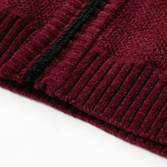 Herren-Cardigan mit Rei?verschluss, Stehkragen und gefuttertem Grobstrickpullover Rot - Image 6