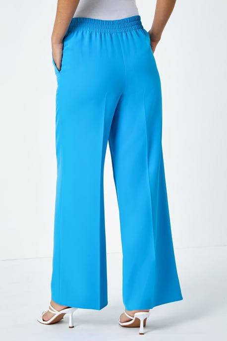 Wide Leg Elastic Waist Tie Front Trouser
