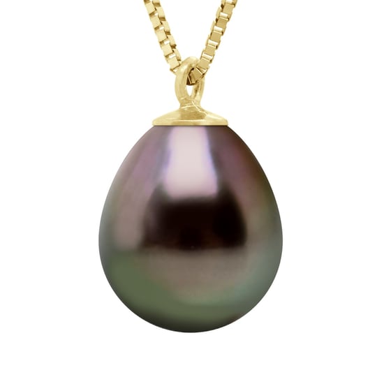 Necklace Real Cultured Tahiti Pearl Pear 9-10 mm