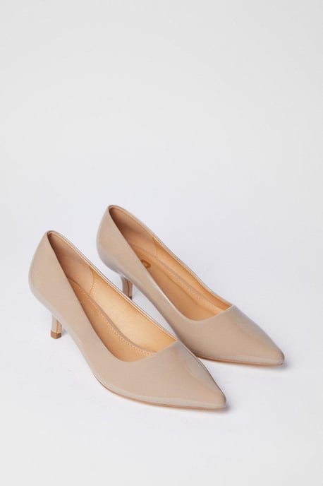 Dove Kitten Heel Court Shoes