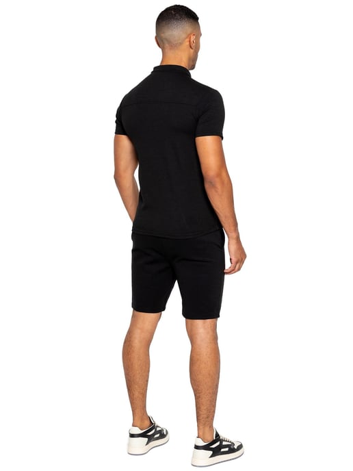 Enzo | Herren-Polo-Trainingsanzug-Set - Schwarz - Image 3