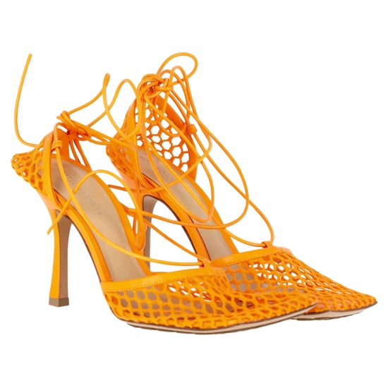 Bottega Veneta Stretch Schnürsandalen aus orangefarbenem Leder - Image 5