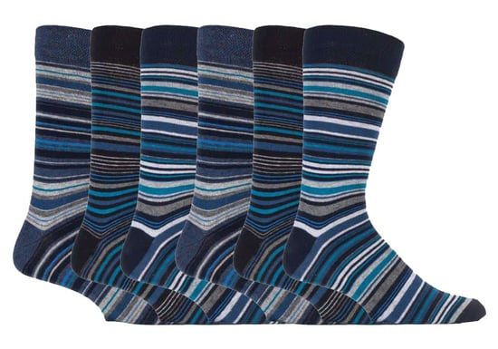 6er-Pack bunte gestreifte Baumwollsocken für Herren in 7 verschiedenen Ausführungen - Image 1