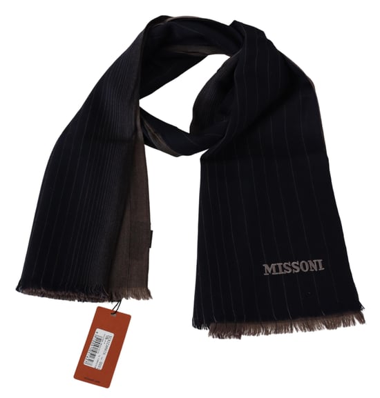 Missoni Echarpe unisexe en laine marron pour hommes, avec cache-cœur - Image 3