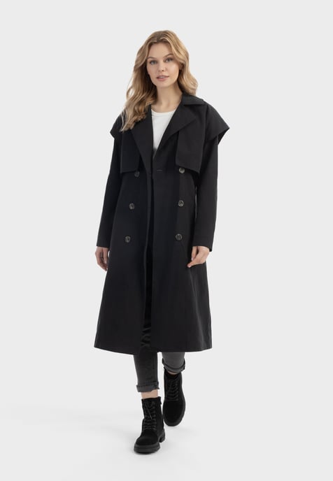 Dreimaster Trenchcoat Damen schwarz - Image 5