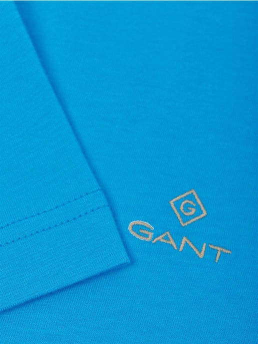 Gant | Herren T-Shirt mit Rundhalsausschnitt Kontrast Logo - Blau - Image 4