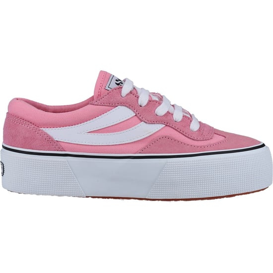 Superga 3041 Revolley Colorblock Platform Leder Damen Rosa/Weiß Turnschuhe - Image 4