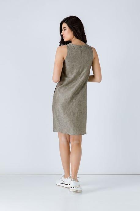 Sleeveless Sack Dress with Pockets