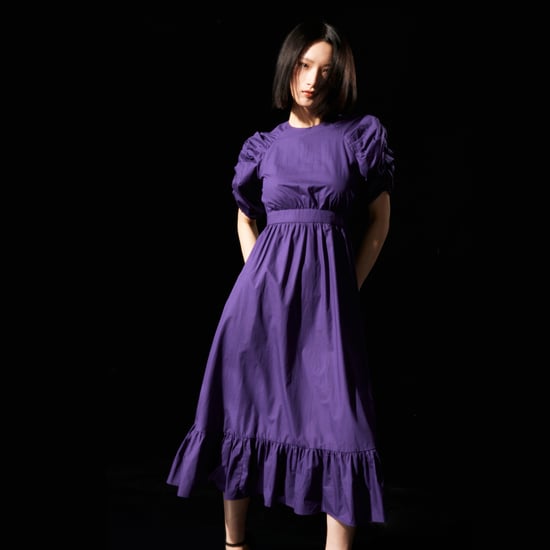 Trapeze Dress With Puffed Sleeves