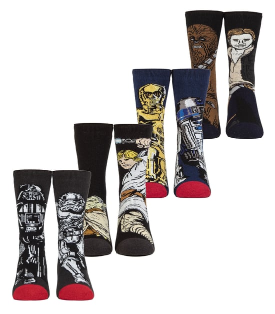 4 Paar Multipack Kinder Winter Lite Star Wars Socken | Wärmehalter | Thermische dicke warme Neuheit Spaß Design Socken - Star Wars - Image 1