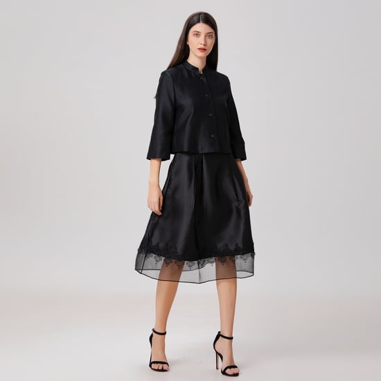 Rock aus Organza und Taft mit Spitzenbesatz - Image 5