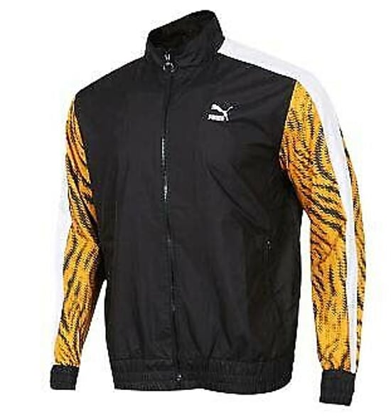 Puma Wild Pack Woven Full Zip Up Track Top Jacket Black Mens 579510 21