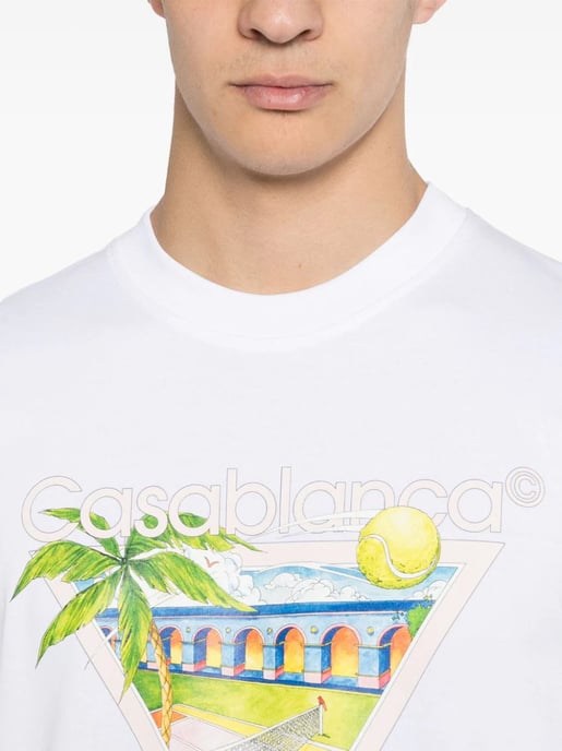 Casablanca Tennis Club Icon bedrucktes T-Shirt in Weiß - Image 5
