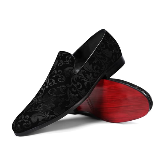 Herren Penny Loafer mit edlem Jacquard Schwarz - Image 2