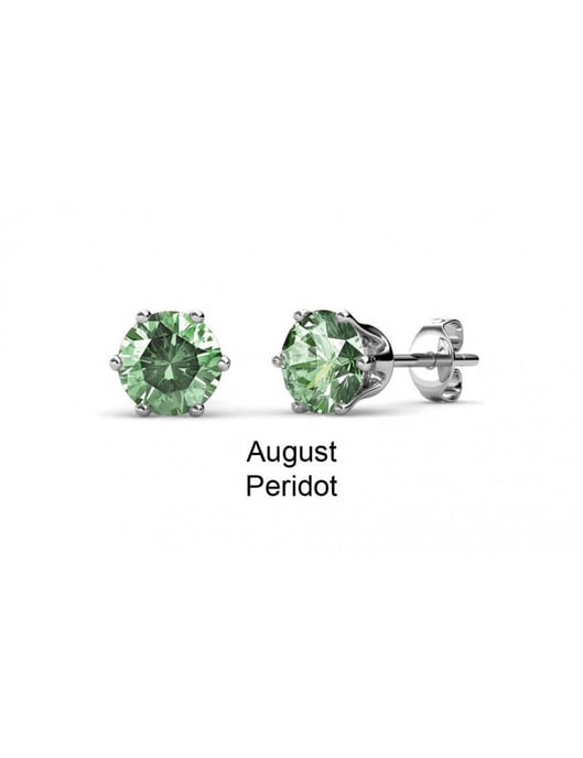 Geburtsstein August Ohrringe - Silber und Vert - Image 3