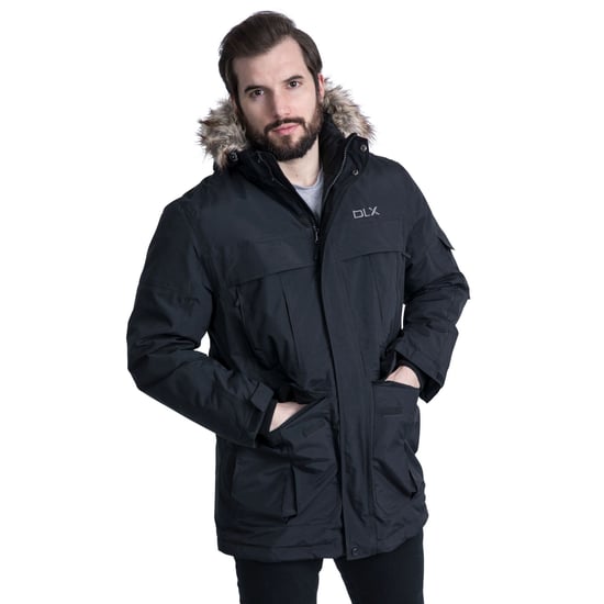 Trespass Mens Highland Waterproof Parka Jacket (Black)