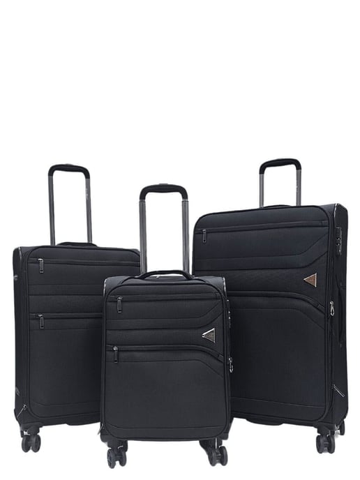 Lightweight Black 8 Wheel Travel Luggage Suitcases