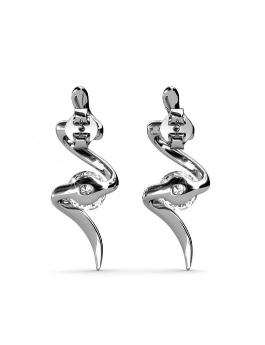 Spiralförmige Ohrringe - Silber und Kristall - Image 4