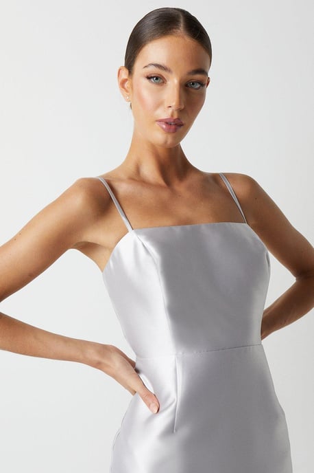 Cami Twill Column Pencil Bridesmaids Dress
