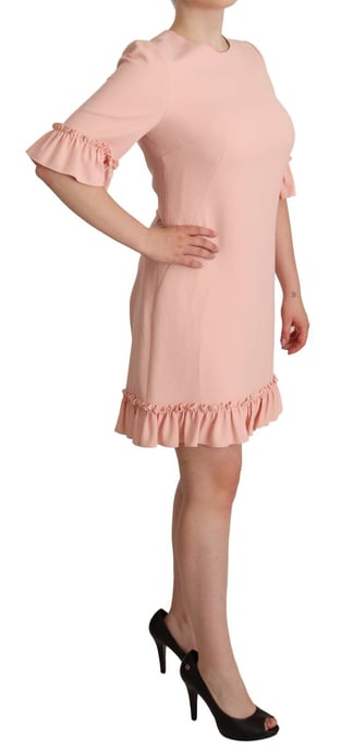 Dolce & Gabbana Damen Kleid aus Viskose mit pinkfarbenen Rüschenärmeln - Image 3