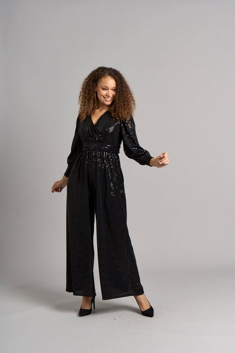 Carla Pailletten-Overall - Schwarz - Image 1