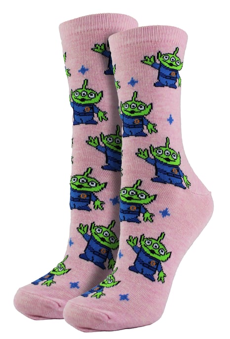 Damen Toy Story Alien Socken | Funny Assorted Fancy Novelty Dress Socken | Toy Story Geschenke - Alien - Image 1