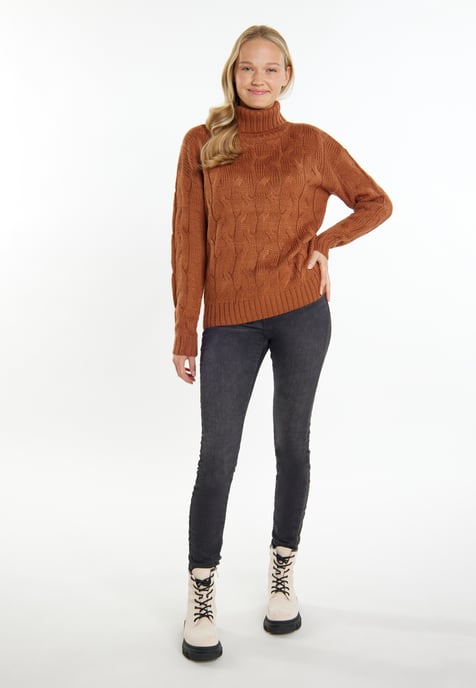 Mymo Strickpullover Damen hellbraun - Image 2